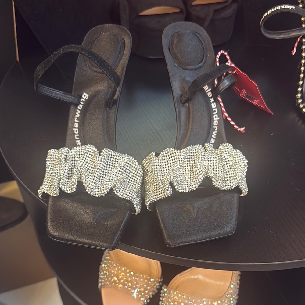 Alexander Wang Black Heels with Gold Accents